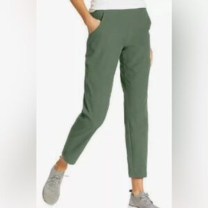 Eddie Bauer Traveler Pant NWT Green Ankle Elastic Waist Womens Sz. XL